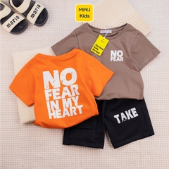 Đồ Bộ Bé Trai Quần Áo Trẻ Em MIAUKIDS Họa Tiết Chữ NoFear Chất Cotton Co Giãn Thấm Hút Cho Bé Đi Học Đi Chơi