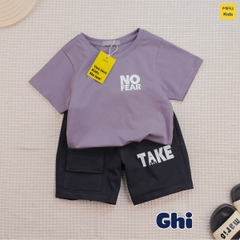 Đồ Bộ Bé Trai Quần Áo Trẻ Em MIAUKIDS Họa Tiết Chữ NoFear Chất Cotton Co Giãn Thấm Hút Cho Bé Đi Học Đi Chơi