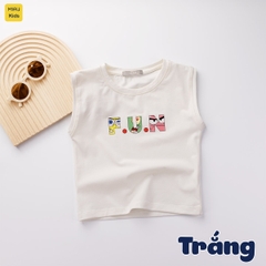 Áo Ba Lỗ Cho Bé Trai In chữ F.U.N cách điệu Chất Cotton Co Giãn Thấm Hút Mặc Hè Thoáng Mát - Quần áo trẻ em MiauKids