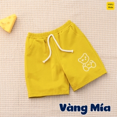 Quần đùi cho bé hoạ tiết Hình Gấu dễ thương, thun cotton mềm mịn mát cho bé mặc nhà đi học đi chơi