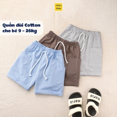 Quần đùi cho bé phối túi hộp 2 bên dễ thương cá tính, phong cách hàn quốc, thun cotton mát mịn cho bé mặc nhà mặc đi học