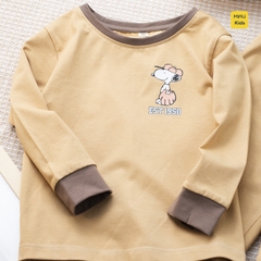 Bộ dài tay cho bé hoạ tiết chú chó Snoopy dễ thương, thun cotton mềm mịn mát cho bé mặc nhà rất thích