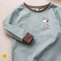 Bộ dài tay cho bé hoạ tiết chú chó Snoopy dễ thương, thun cotton mềm mịn mát cho bé mặc nhà rất thích