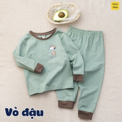 Bộ dài tay cho bé hoạ tiết chú chó Snoopy dễ thương, thun cotton mềm mịn mát cho bé mặc nhà rất thích