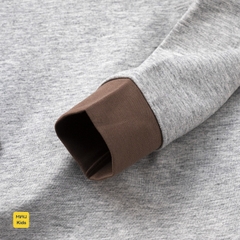 Bộ dài tay cho bé hoạ tiết chú chú nhím dễ thương, thun cotton mềm mịn mát cho bé mặc nhà rất thích