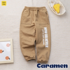 Quần dài cho bé in chữ phong cách thể thao, chất thun nỉ da cá cotton mềm mịn mát cho bé mặc nhà đi học đi chơi