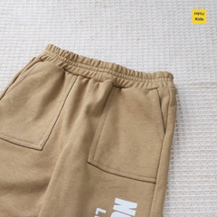 Quần dài cho bé in chữ phong cách thể thao, chất thun nỉ da cá cotton mềm mịn mát cho bé mặc nhà đi học đi chơi