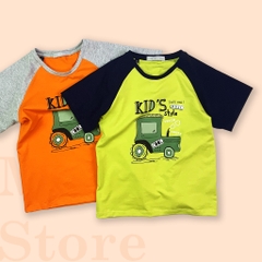 Áo phông bé trai In Hình Đầu Máy Xe Lửa Cực Ngầu, Thun Cotton Mát Mịn Cho Bé Đến 55Kg mặc nhà đi học đi chơi - MiauKids