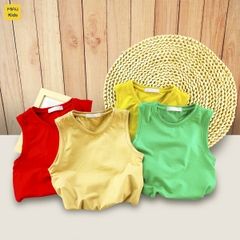 Áo Ba Lỗ Cotton Trơn Size Đại Cho Bé Trai Thoáng Mát Hoạt Động Ngoài Trời