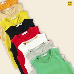 Áo Ba Lỗ Cotton Trơn Size Đại Cho Bé Trai Thoáng Mát Hoạt Động Ngoài Trời