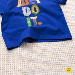 Áo phông cho bé hoạ tiết chữ phong cách thể thao đáng yêu chất thun cotton thoáng mát mềm mịn cho bé mặc đi học đi chơi