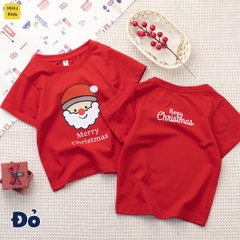 Áo phông Noel cho bé hoạ tiết Ông Già Noel Merry Christmas chất thun cotton thoáng mát mềm mịn cho bé mặc giáng sinh