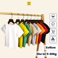Áo Thun Trơn Cotton Cao Cấp Cho Bé Trai - Thoáng Mát Mềm Mịn - MiauKids