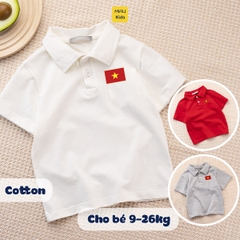 Áo Polo Cờ Đỏ Sao Vàng Cotton Cao Cấp Cho Bé 1-8 Tuổi