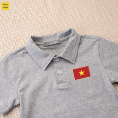 Áo Polo Cờ Đỏ Sao Vàng Cotton Cao Cấp Cho Bé 1-8 Tuổi