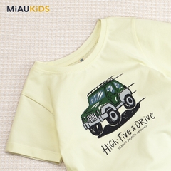 Bộ đồ bé trai cotton xe ô tô cá tính mềm mát cho bé mặc hè