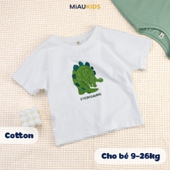 Áo thun bé trai khủng long cotton mềm mại thoáng mát cho bé 1-8 tuổi
