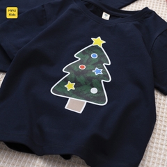 Áo thun Noel cho bé hoạ tiết hình cây thông noel đáng yêu chất thun cotton thoáng mát mềm mịn cho bé mặc đi chơi mùa giá