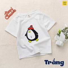 Áo thun Noel cho bé hoạ tiết Chú Chim thật đáng yêu chất thun cotton thoáng mát mềm mịn cho bé chơi giáng sinh