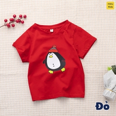 Áo thun Noel cho bé hoạ tiết Chú Chim thật đáng yêu chất thun cotton thoáng mát mềm mịn cho bé chơi giáng sinh