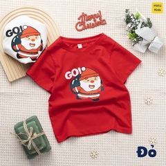 Áo thun Noel cho bé hoạ tiết Ông Già Noel mang quà đáng yêu chất thun cotton thoáng mát mềm mịn cho bé chơi giáng sinh
