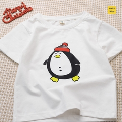 Áo thun Noel cho bé hoạ tiết Chú Chim thật đáng yêu chất thun cotton thoáng mát mềm mịn cho bé chơi giáng sinh