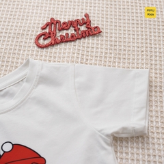 Áo thun Noel cho bé hoạ tiết Ông Già Noel mang quà đáng yêu chất thun cotton thoáng mát mềm mịn cho bé chơi giáng sinh