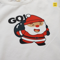 Áo thun Noel cho bé hoạ tiết Ông Già Noel mang quà đáng yêu chất thun cotton thoáng mát mềm mịn cho bé chơi giáng sinh