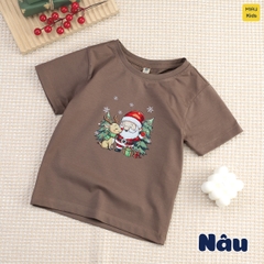 Áo Thun Cho Bé Trai, Bé Gái In Hình Ông Già Noel Và Chú Tuần Lộc-  Món Quà Thú Vị Cho Mùa Noel