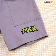 Bộ đồ khủng long cotton tay ngắn cho bé trai - Mềm mại thoáng mát