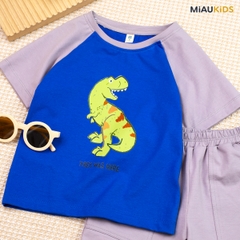 Bộ đồ khủng long cotton tay ngắn cho bé trai - Mềm mại thoáng mát