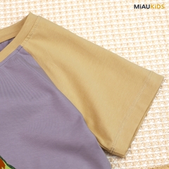 Bộ đồ khủng long cotton tay ngắn cho bé trai - Mềm mại thoáng mát