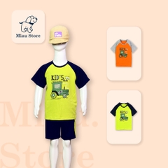 Áo phông bé trai In Hình Đầu Máy Xe Lửa Cực Ngầu, Thun Cotton Mát Mịn Cho Bé Đến 55Kg mặc nhà đi học đi chơi - MiauKids