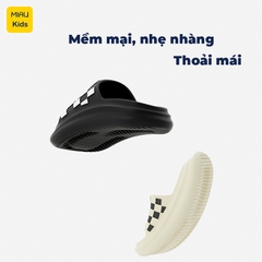 Dép Lê Êm Chân Cho Bé Miaukids Họa Tiết Sọc Caro, Dép Nhựa Eva Êm Nhẹ, Chống Trượt – S005