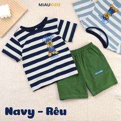 Đồ bộ bé trai Paw Patrol cotton kẻ sọc tay ngắn mùa hè