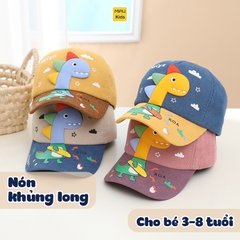 Nón lưỡi trai hoạ tiết chú Khủng long Đáng yêu cá tính cực dễ thương cho bé từ 3-8 tuổi đi học đi chơi