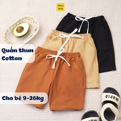 Quần Đùi Bé Trai Bé Gái MIAUKIDS Short Trơn Nhiều Màu Phong Cách Basic Thun Cotton Mềm Mại, Thấm Hút Mặc Hè Thoáng mát
