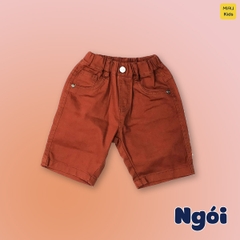 Quần short kaki bé trai chất kaki thun co giãn, màu sắc cá tính cho bé mặc đi học đi chơi