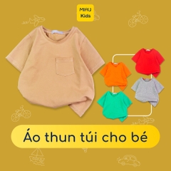 Áo Phông cho bé phối túi phong cách đơn giản cá tính, Chất Cotton Mềm Mịn Thoáng Mát Cho Bé mặc nhà mặc đi chơi