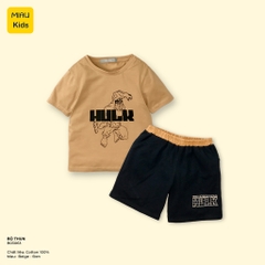 Đồ Bộ Bé Trai In Hình Nhân Vật Siêu Anh Hùng Siêu Nhân Hulk, Thun Cotton Mát Mịn Cho Bé Đến 55Kg Mặc Nhà Đi Học Đi Chơi