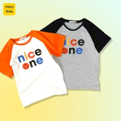 Bộ Bé Trai In Chữ Nice One Cực Cá Tính, Thun Cotton Co Giãn Thoáng Mát Cho Bé Đến 55Kg Mặc Nhà Đi Học Đi Chơi