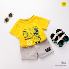 Đồ Bộ Bé Trai Họa tiết Doremon đáng yêu Chất thun Cotton Mềm Mịn Thoáng mát Mặc hè - Thời trang trẻ em MIAUKIDS