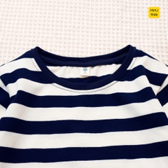 Áo thun dài tay bé trai hoạ tiết Sọc nhiều màu dễ thương chất thun cotton thoáng mát mềm mịn cho bé mặc đi học đi chơi
