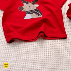 Áo thun Noel cho bé hình chú Tuần Lộc thật đáng yêu chất thun cotton thoáng mát mềm mịn cho bé chơi giáng sinh