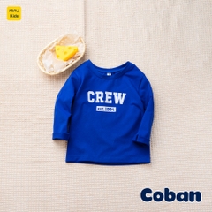 Áo thun dài tay cho bé in chữ Crew dễ thương cá tính, chất thun cotton mát mịn cho bé mặc đi học đi chơi