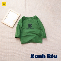 Áo thun tay dài cho bé hoạ tiết chữ BRK dễ thương, chất thun cotton mềm mại mịn mát cho bé mặc nhà đi học đi chơi