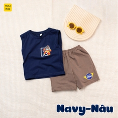 Bộ ba lỗ bé trai in hình nhân vật Roy cứu hoả can đảm và đáng yêu, chất vải thun cotton mát mịn cho bé mặc nhà đi học