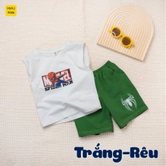 Bộ ba lỗ bé trai in hình Người nhện Spider-Man mạnh mẽ và chính nghĩa, chất cotton mát mịn cho bé mặc nhà đi học đi chơi