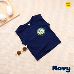 Áo ba lỗ bé trai in hình chú chó săn tốt bụng Sno.opy, chất thun cotton mát mịn thoáng mát cho bé mặc nhà đi học đi chơi