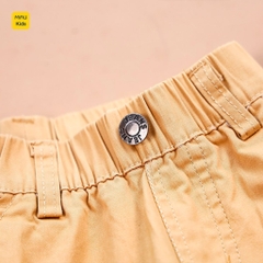 Quần short kaki túi hộp cho bé phong cách hàn quốc, chất vải Kaki thun co giãn mềm mát cho bé mặc đi học đi chơi